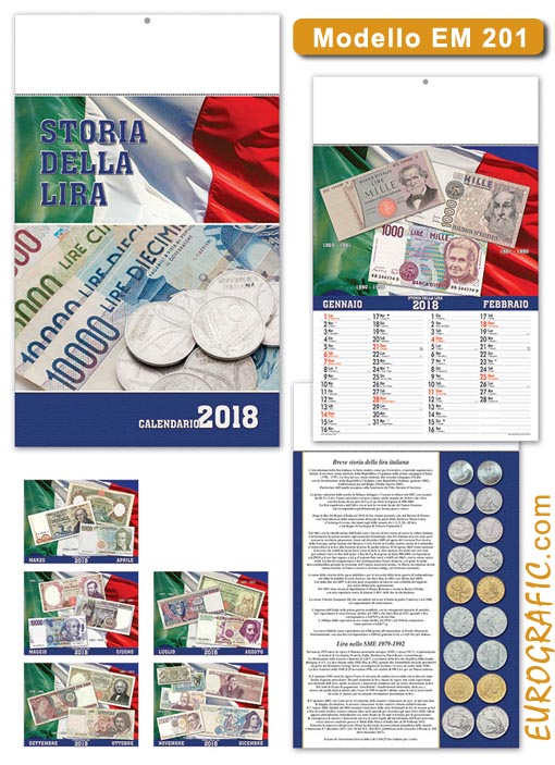 calendario illustrato lira
