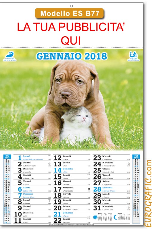 calendari illustrati cani e gatti b77