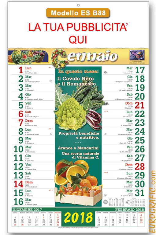 calendari illustrati frutta ed ortaggi b88