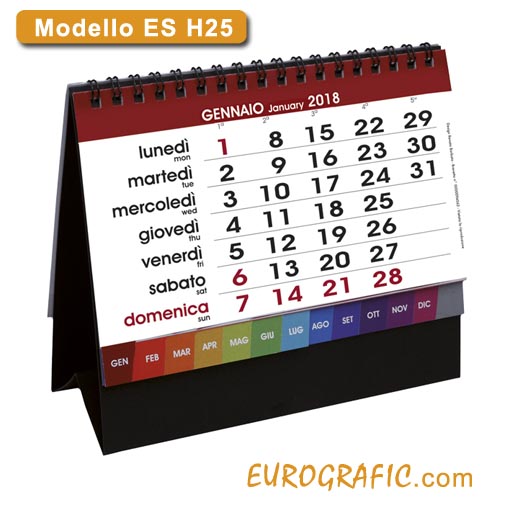 calendari da scrivania h25
